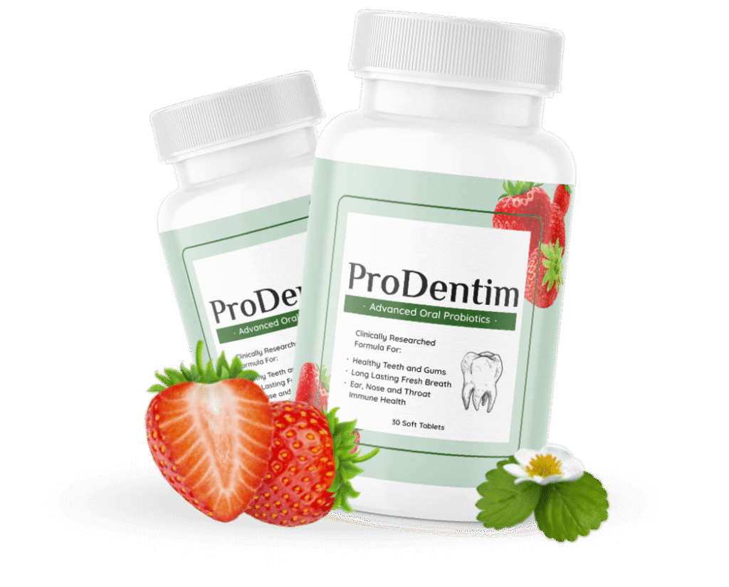 ProDentim strawberry chewable oral probiotic bottles, 3+3 bundle